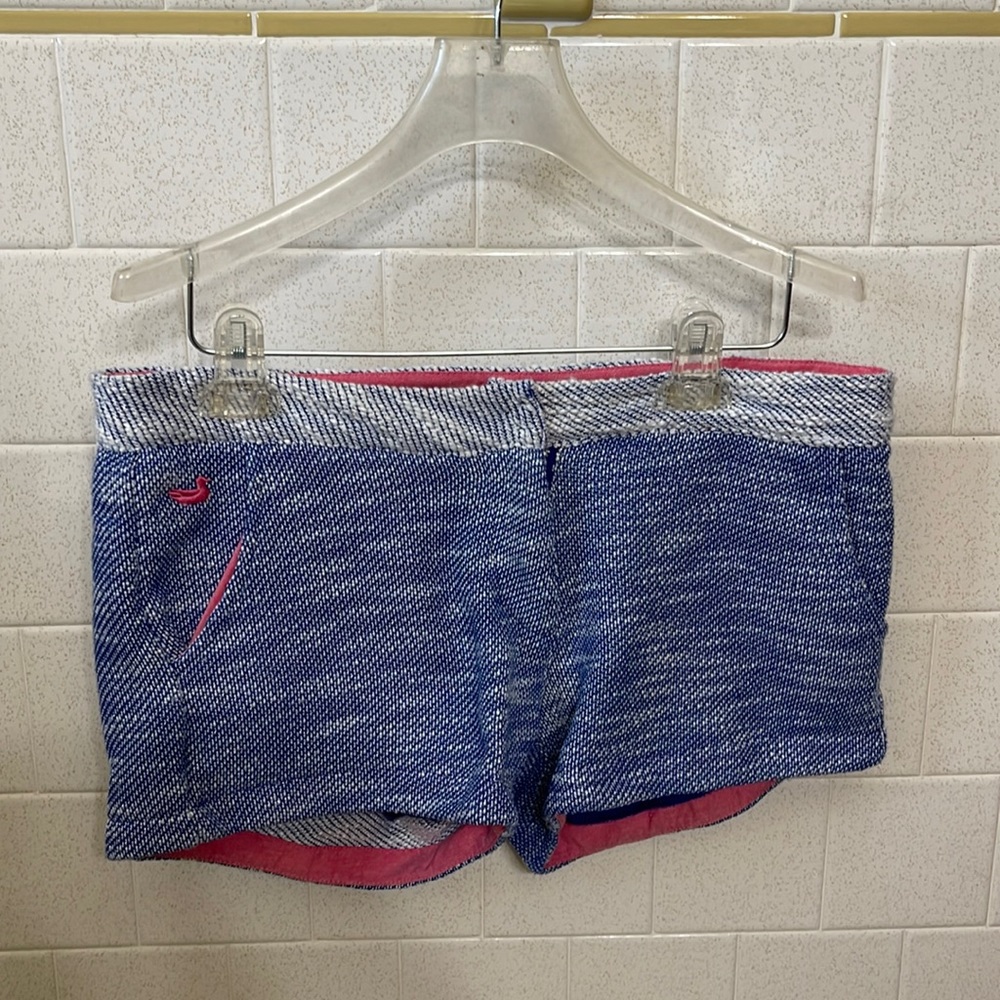 Southern Marsh Size 6 Blue and White Shorts- Pink Trim
